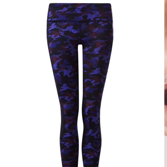 Lululemon Pace Rival Crop Hounds Camo Emperor Blue Black / Black 4 - Picture 5 of 11